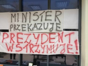 S w Powiatowym Urzędzie Pracy w Zielonej Górze protestuje