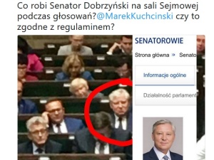 Poseł Nowoczesnej: Co senator PiS robił na głosowaniu w sejmie?