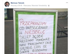 Delikatesy zamknięte w niedzielę. Komentujący zachwyceni