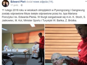 Polscy sportowcy uczestniczą w niedzielnej mszy św. w Pjongczangu. "Wyborczą szlag trafi"