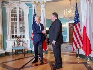 Min. Jacek Czaputowicz już po spotkaniu z Sekretarzem Stanu USA Mikiem Pompeo