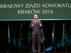 Prezydent na Krajowym Zjeździe Adwokatury w Krakowie: "Jestem tu, by okazać szacunek Państwa środowisku"