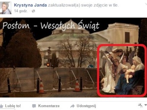 Święta Rodzina na profilu FB Krystyny Jandy. Tej samej, która inspirowała #CzarnyProtest. Cud nawrócenia