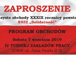 W Łowiczu 39. urodziny Solidarności zostaną upamiętnione w najbliższy weekend