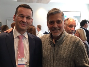 Wicepremier Morawiecki w Davos spotkał się z Georgem Clooneyem