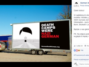 Został zakupiony mobilny billboard #GermanDeathCamps, który wyruszy pod siedzibę ZDF