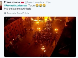 Według relacji internautów wspierany przez KOD #ProtestStudentow nie odniósł frekwencyjnego sukcesu