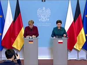 Premier Szydło po spotkaniu z Merkel: Bardzo się cieszę Angela, że możemy się spotkać tutaj w Warszawie