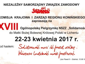 "Solidarność musi iść przed walką". XVIII Pielgrzymka Ludzi Pracy do Lichenia