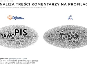 Raport n/t aktywności partii w sieci: Zwolennicy PiS zajmują się Polską a zwolennicy PO PiSem