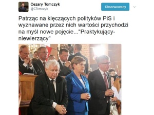 Tomczyk chciał się ponaśmiewać z klęczących polityków PiS-u. Trzeba mu było?