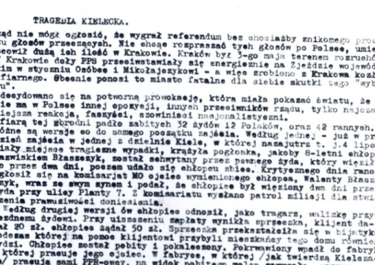  Dr Adam Cyra: Nieznany opis tragedii kieleckiej