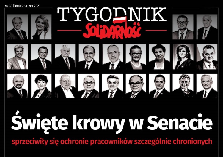  Najnowszy numer „Tygodnika Solidarność”: Święte Krowy w Senacie