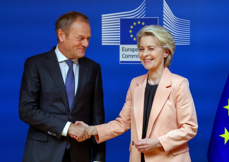 Lider KO Donald Tusk i szefowa KE Ursula von der Leyen „KE użyła blokady KPO jako instrumentu wpływu na wynik wyborów w Polsce”