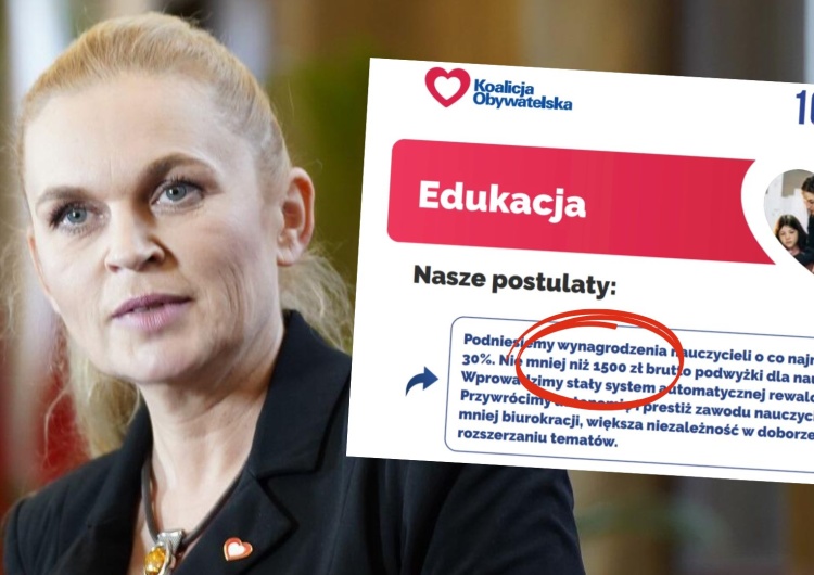 Barbara Nowacka, minister ds. edukacji Minimum 1500 zł podwyżki. Zniknęła ważna deklaracja dla nauczycieli ze 100 konkretów PO