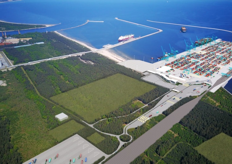 Wizualizacja portu kontenerowego Niemieccy ekolodzy nie chcą portu kontenerowego w Świnoujściu. Złożyli skargę
