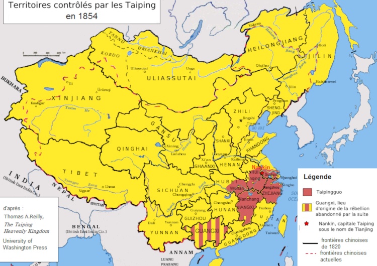 Zasięg Powstania Tajpingów Powstanie Tajpingów. Najkrwawsza wojna domowa w historii świata