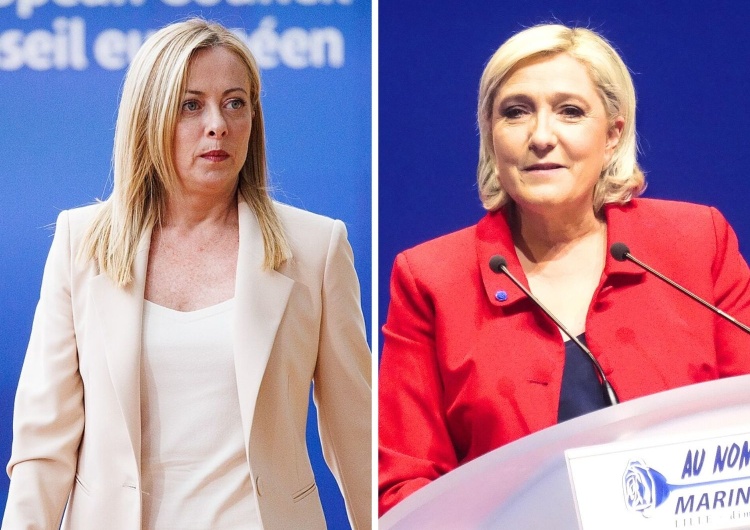 Giorgia Meloni i Marine Le Pen Le Pen do Meloni: Połączmy siły i stwórzmy jedną grupę w PE