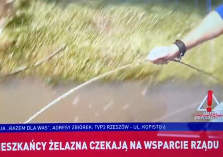 zrzut ekranu Reporter TVP sprawdzał gołą ręką na wizji, czy w kablach płynie prąd [WIDEO]