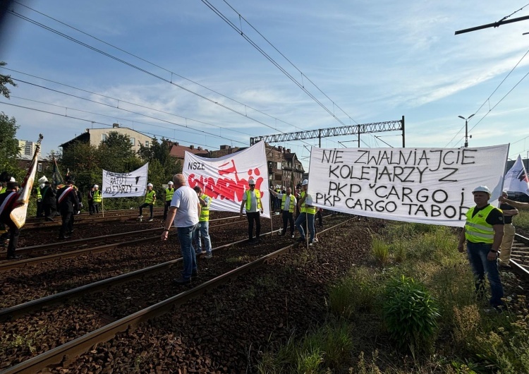 Protest pracowników PKP Cargo Piotr Duda zwrócił się do Głównego Inspektora Pracy o kontrolę procesu zwolnień grupowych przeprowadzonych w PKP Cargo