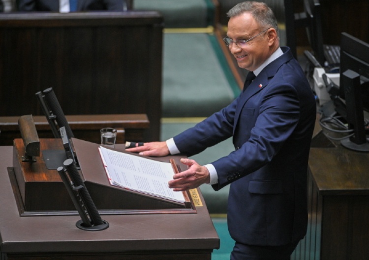 Prezydent Andrzej Duda w Sejmie, 16 października 2024 roku Orędzie prezydenta Dudy. 