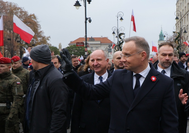 Prezydent Andrzej Duda podczas obchodów Święta Niepodległości Prezydent Duda: Trump złożył Polakom życzenia