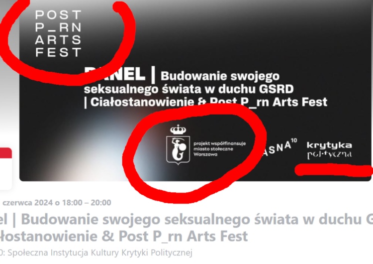 Grafika jednego z wydarzeń POST P_RN ART FEST Festiwal 