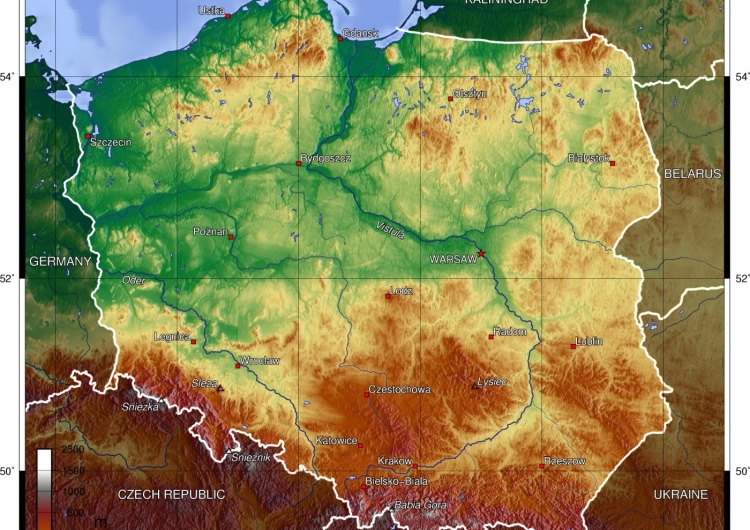 Mapa topograficzna Polski, zdjęcie podglądowe Zygfryd Czaban: Polska posiada korzystniejsze granice niż przed wojną