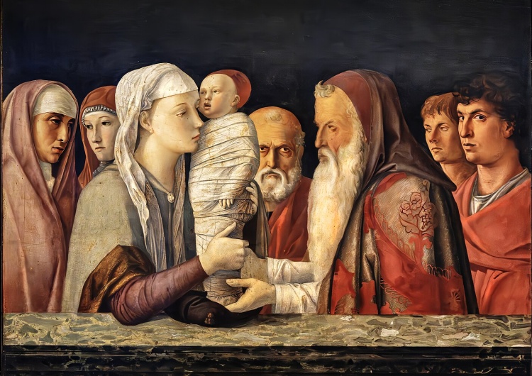 Ofiarowanie Pańskie, Giovanni Bellini - Pinacoteca Querini Stampalia Żydzi praktykujący: Jezus, Maryja i Józef 