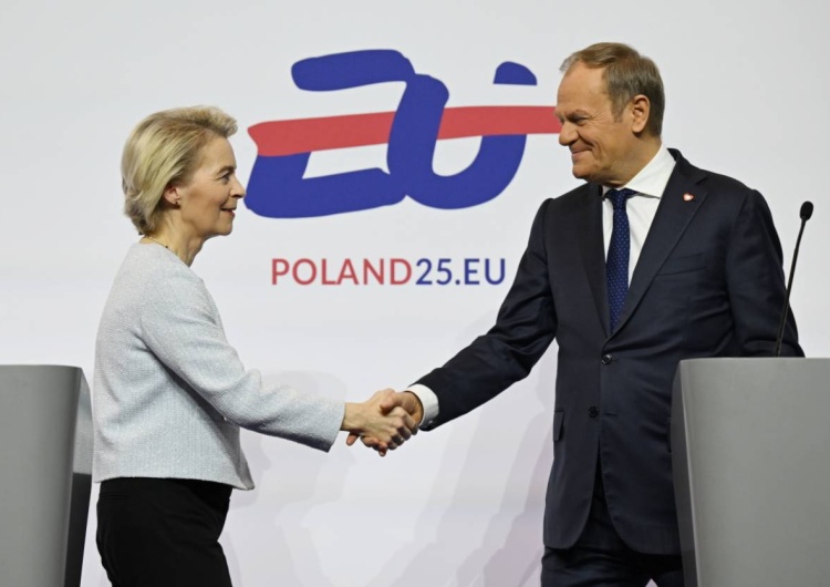 Przewodnicząca Komisji Europejskiej Ursula von der Leyen i premier Donald Tusk Zbigniew Kuźmiuk: Po to Tuskowi była potrzebna procedura nadmiernego deficytu