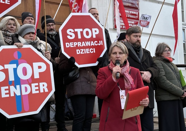 Manifestacja przeciwko deprawacji dzieci Hanna Dobrowolska: Seks i konflikt wyznacznikami tzw. edukacji zdrowotnej autorstwa MEN