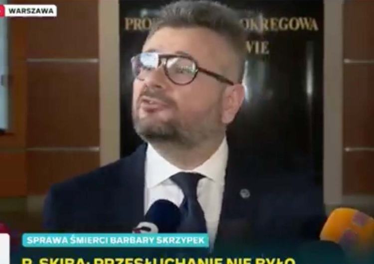 Rzecznik Prokuratury Okręgowej w Warszawie prok. Piotr Skiba Spięcie na konferencji prasowej rzecznika prokuratury. 