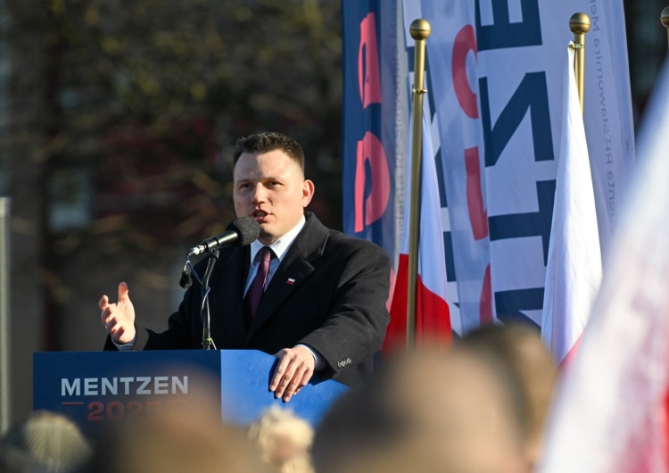 Kandydat na prezydenta RP Sławomir Mentzen Sławomir Mentzen uderza w Trzaskowskiego. 