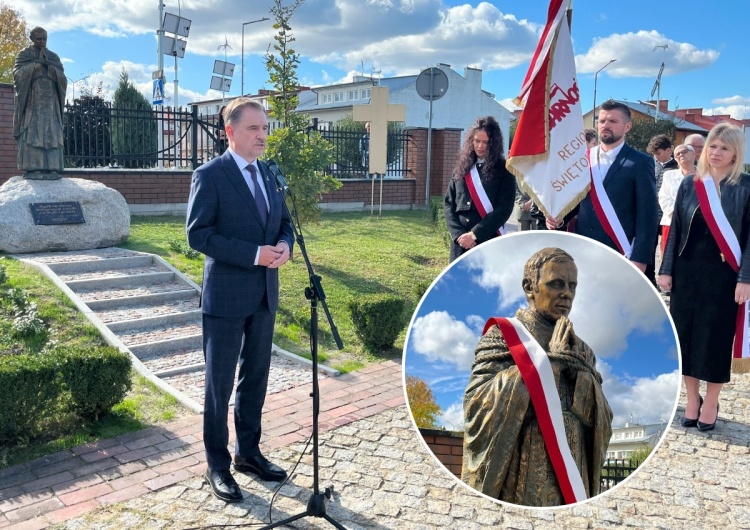 Piotr Duda w Staszowie Piotr Duda: Ksiądz Jerzy zostawił nam mocny fundament, na którym budujemy lepsze jutro ludzi pracy