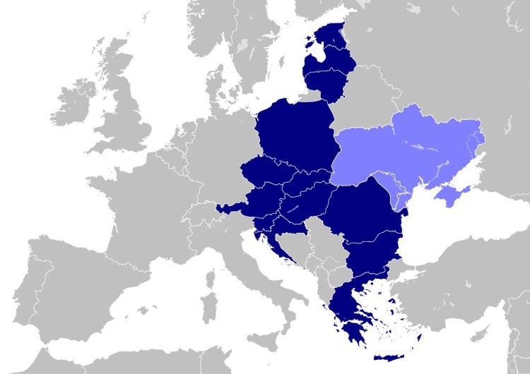 Mapa państw Trójmorza Trójmorze, geopolityka, sztuczna inteligencja – ważna debata w czwartek w Sali BHP w Gdańsku