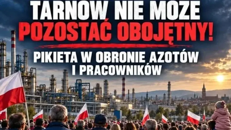Pikieta Solidarności Grupy Azoty w Tarnowie - plakat