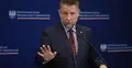 szef MSWiA Marcin Kierwiński podczas briefingu