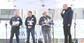 Bartłomiej Mickiewicz na demontracji Solidarności oświaty i nauki