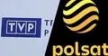 Po lewej stronie logo TVP, a po prawej logo Polsatu