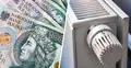 Polskie banknoty i grzejnik z termostatem