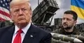Donald Trump, Wołodymyr Zełenski w tle wyrzutnia patriot