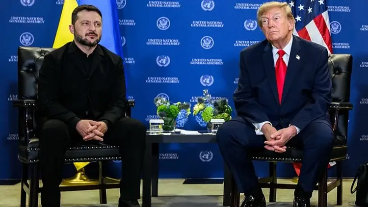 Donald Trump i Wołodymyr Zełenski podczas spotkania w siedzibie ONZ w Nowym Jorku, 22 września 2026 r.