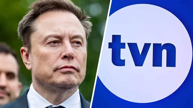 Elon Musk i logo TVN