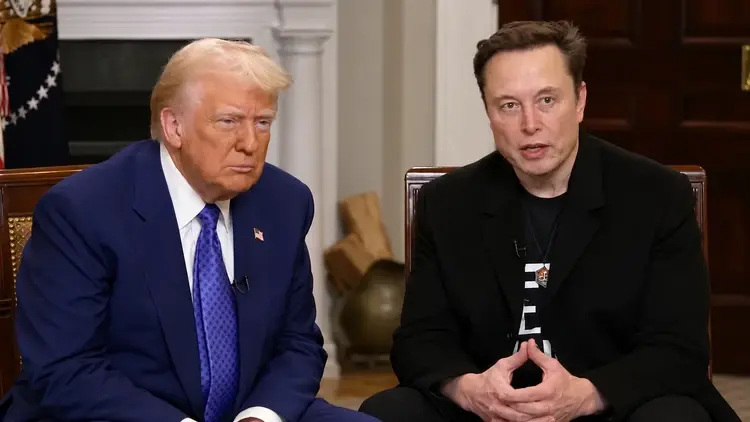 Donald Trump i Elon Musk podczas wywiadu