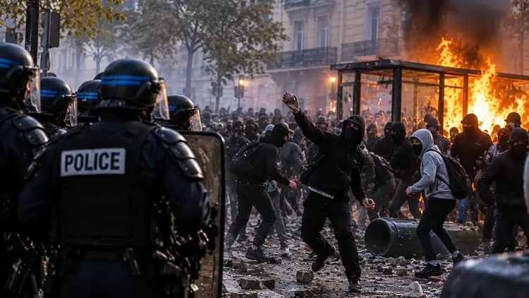 Zamieszki we Francji - grafika wygenerowana przez AI