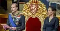 Król Norwegii Haakon podczas wygłaszania mowy tronowej
