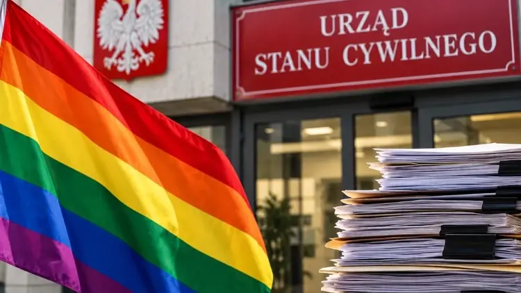 USC i flaga LGBT stos dokumentów