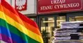 USC i flaga LGBT stos dokumentów