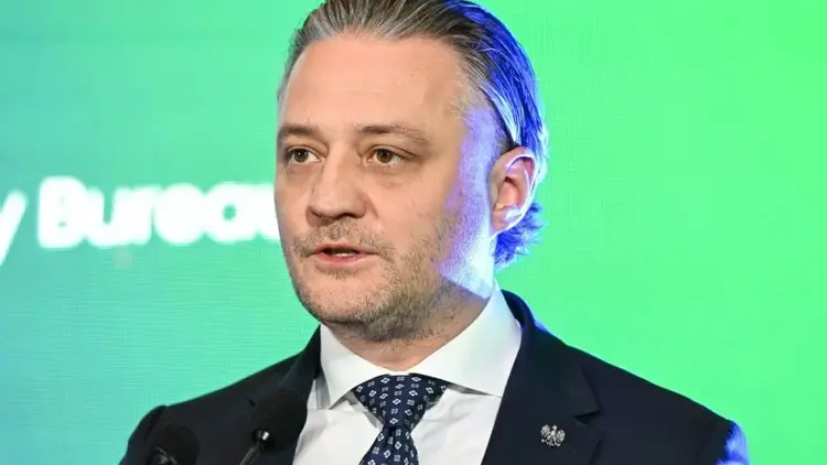 zef Biura Bezpieczeństwa Narodowego Bartosz Grodecki na konferencji prasowej