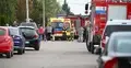 Służby przed szkołą podstawową im. Jana Pawła II w Leszczydole-Nowinach